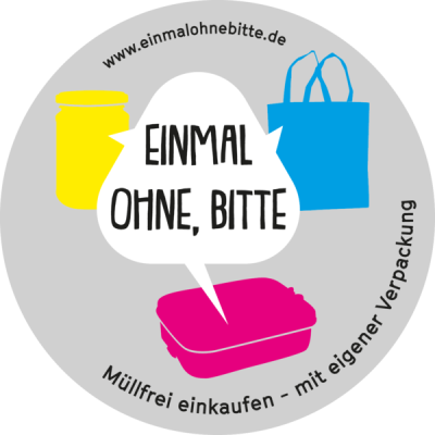 Aufkleber mit dem Aufdruck Einmal ohne Bitte