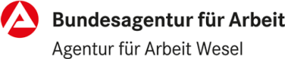 Schriftzug Bundesagentur für Arbeit, darunter Agentur für Arbeit Wesel